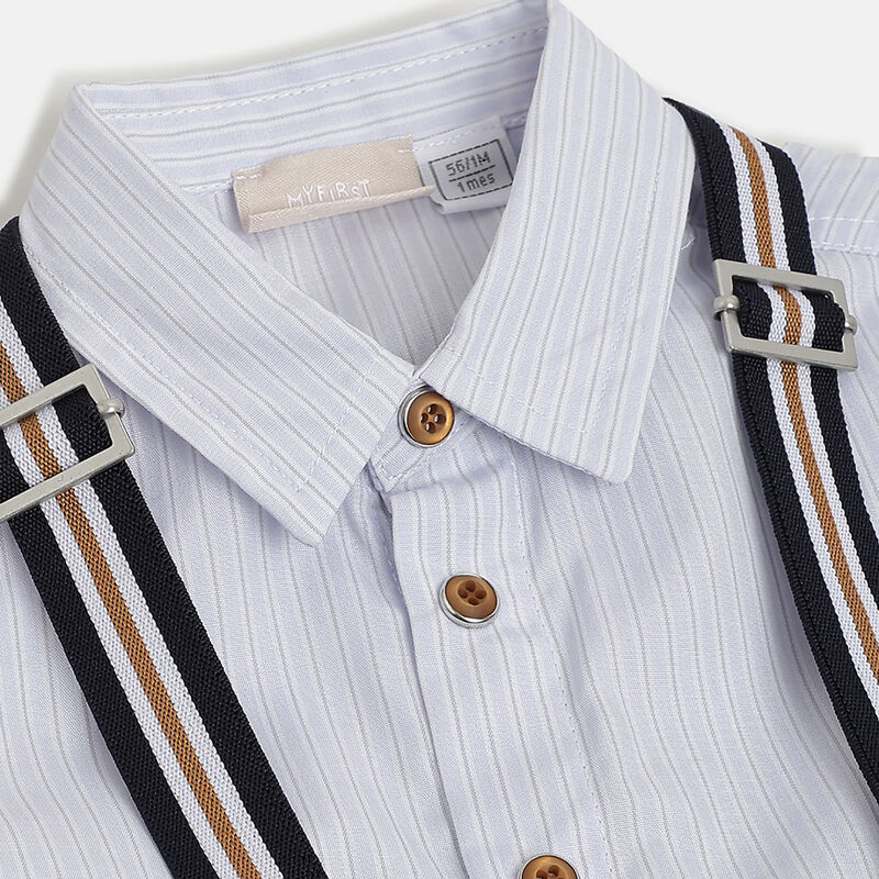Boys Dark Blue Shirt with Short Trousers image number 4